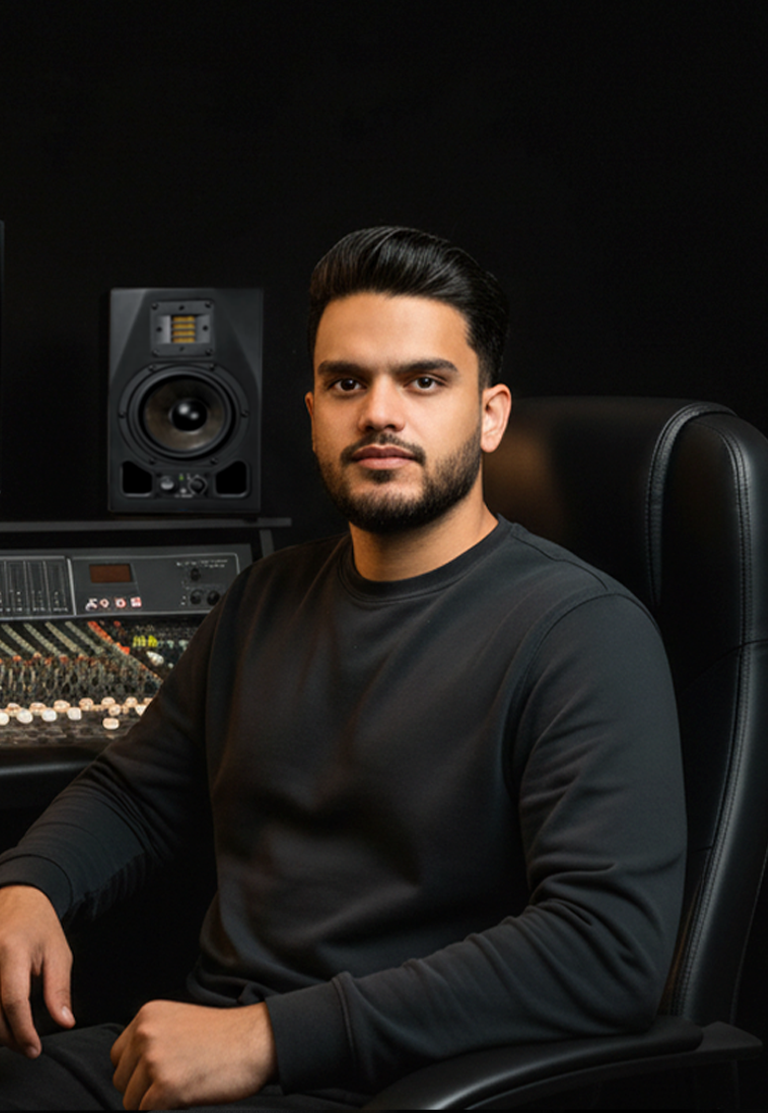 Prince Shouan, music producer and audio engineer in the studio